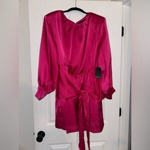 Eloquii Strong Shoulder Satin Dress